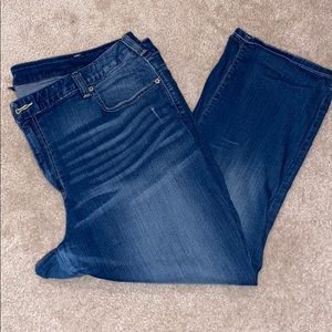 Lane Bryant Distressed Denim Capris Size 24